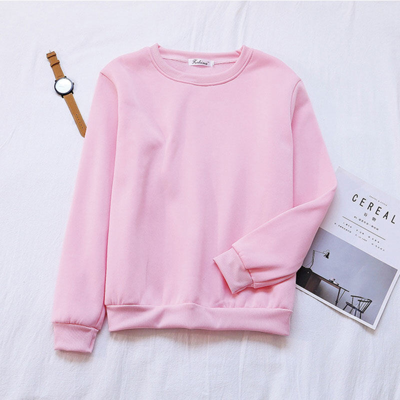 NI Sweatshirts for women New thick sweater Crew neck Solid color Loose Women's Bottoming Shirt