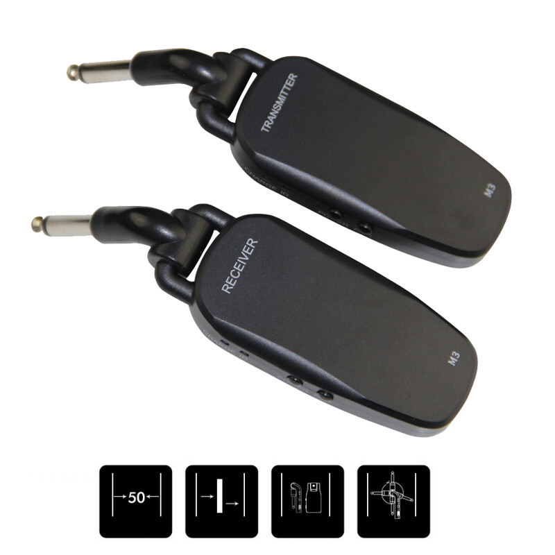 Hệ thống thu phát ghi-ta/bass không dây 2.4g, bộ phát âm thanh 6 kênh có thể sạc lại dành cho guitar bass điện