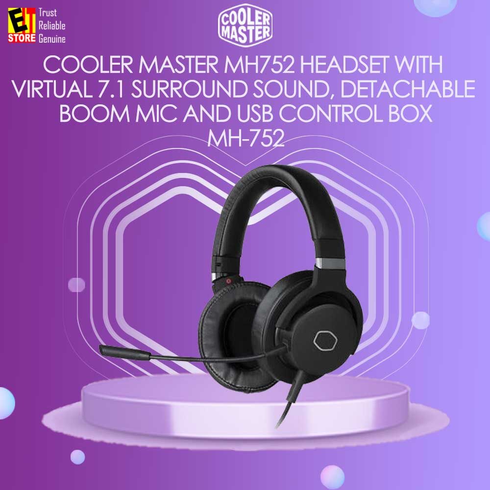 COOLER MASTER MH752 HEADSET WITH VIRTUAL 7.1 SURROUND SOUND, DETACHABLE  BOOM MIC AND USB CONTROL BOX | Lazada