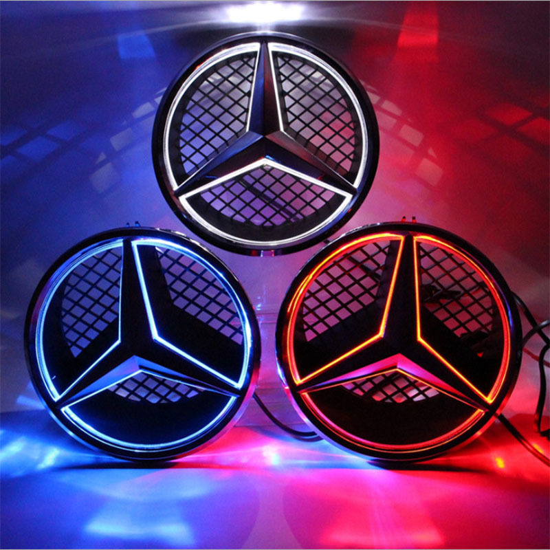 For Mercedes-benz Zhongwang Large Standard Light Guide Front Standard C- Class 180glk Modified Special Led Light Emitting Car Logo Light