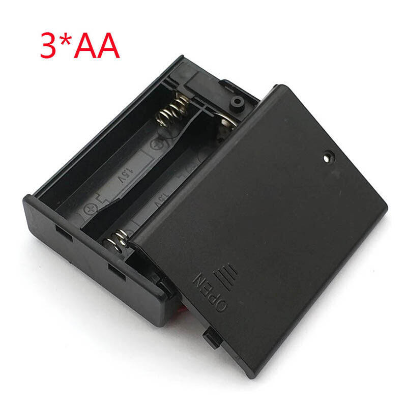 1PCS AA Battery Holder Box Case with Holder Box Case Switch DIY 3 Slot AA Battery