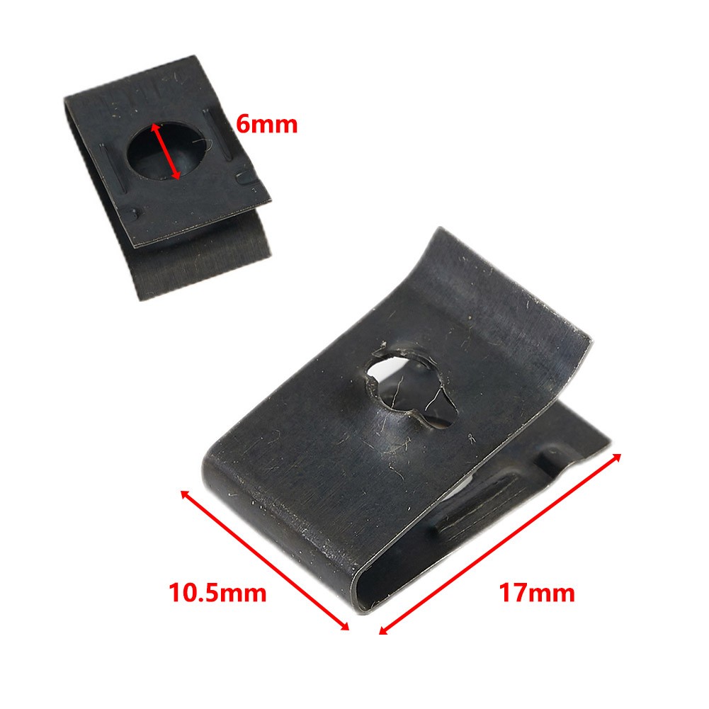 Accessory Clips Iron Replacement 17mmx10.5mm Bumper Fender Fastener Metal