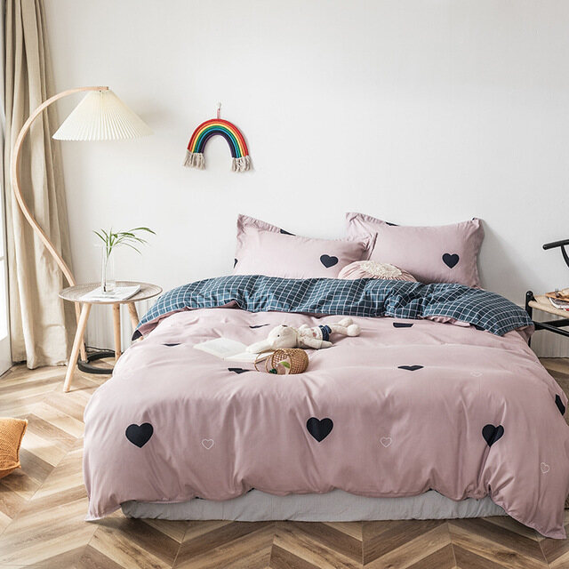 4 IN 1 Cadar Bedding Set Queen King Size Bedsheet Set
