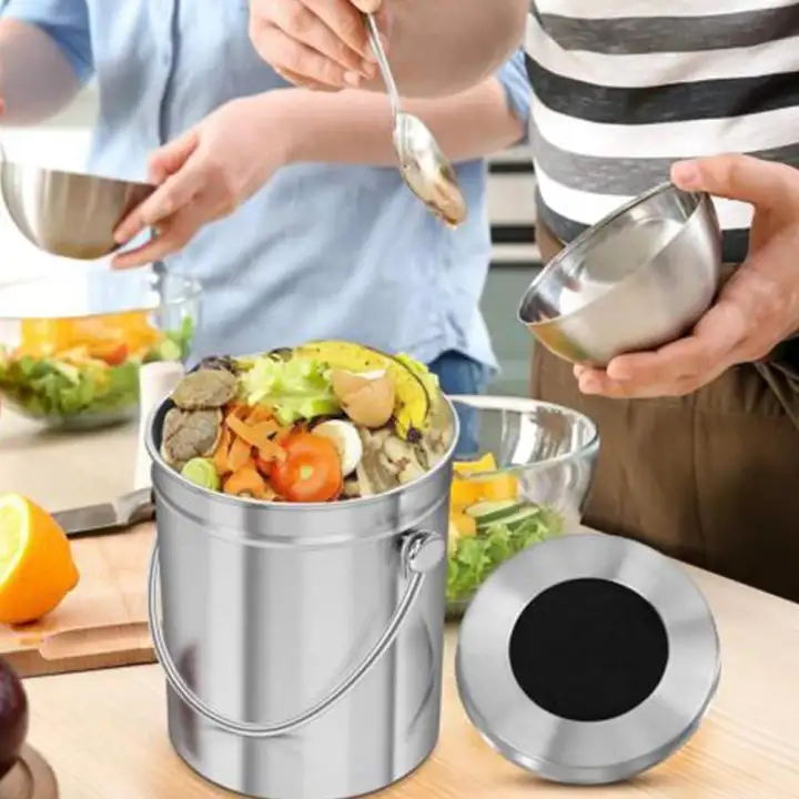 Sealavender Stainless Steel Compost Bin Environmental Indoor