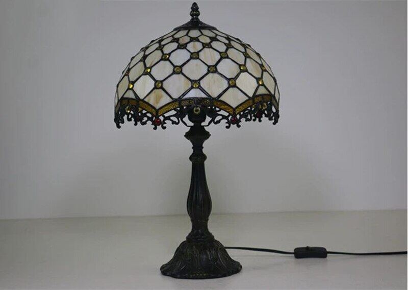 30CM Tiffany Table Lamp American Simple Bedroom Bedside Light Retro Creative E27 Table Lamp