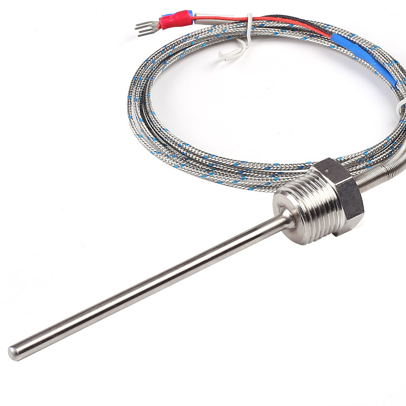 1/2 Npt Waterproof Stainless Steel K Thermocouple Sensor Probe 50mm 100mm 150mm 200mm For Pid Temperature 2m Wire