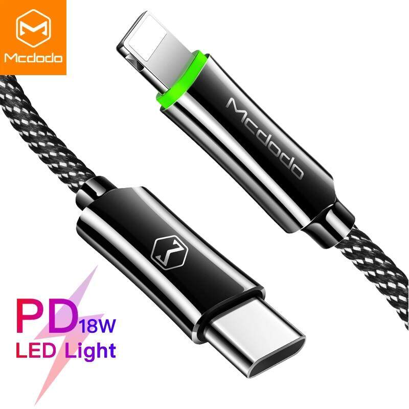 MCDODO USB-C PD Cepat Kabel Pengisi Daya Tipe C untuk untuk Lightning 18W 2A Charger Data USB C untuk untuk iPhone XR X MAX 8 PD ISO 12 Kabel