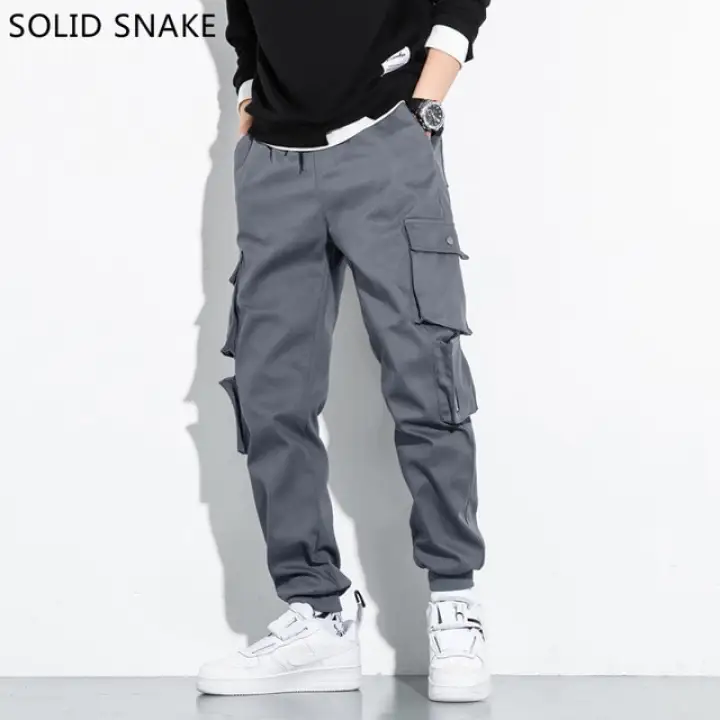 grey mens cargo trousers
