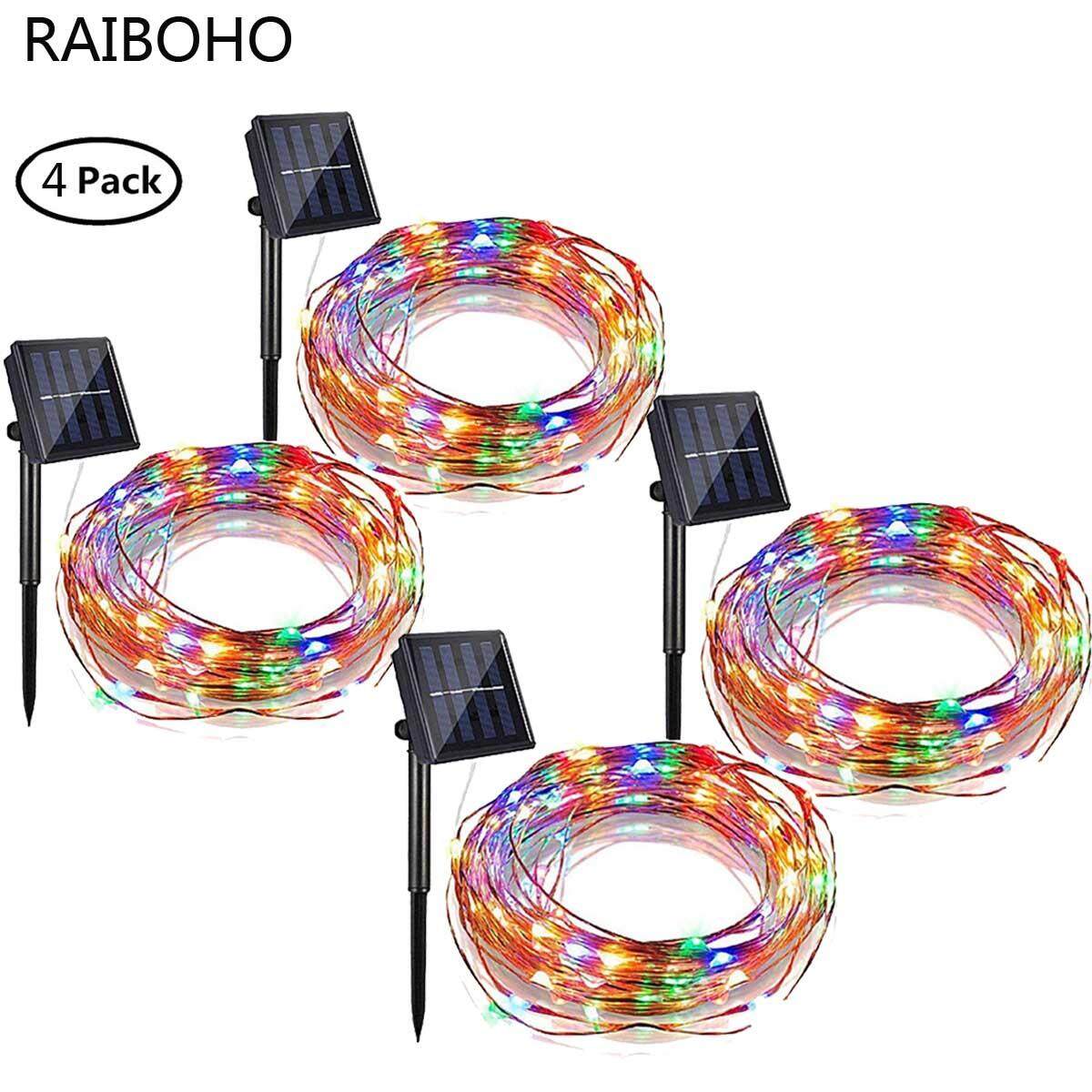 Ngoài trời Năng Lượng Mặt Trời Dây Đèn 4 Gói Ankway 100 LED 8 Chế Độ 3-Sợi Dây Đồng 39 ft Ngoài Trời Cổ Tích dây Đèn LED Năng Lượng Mặt Trời cho Vườn Hiên Cửa Sổ Phòng Hàng Rào Cây và Sân