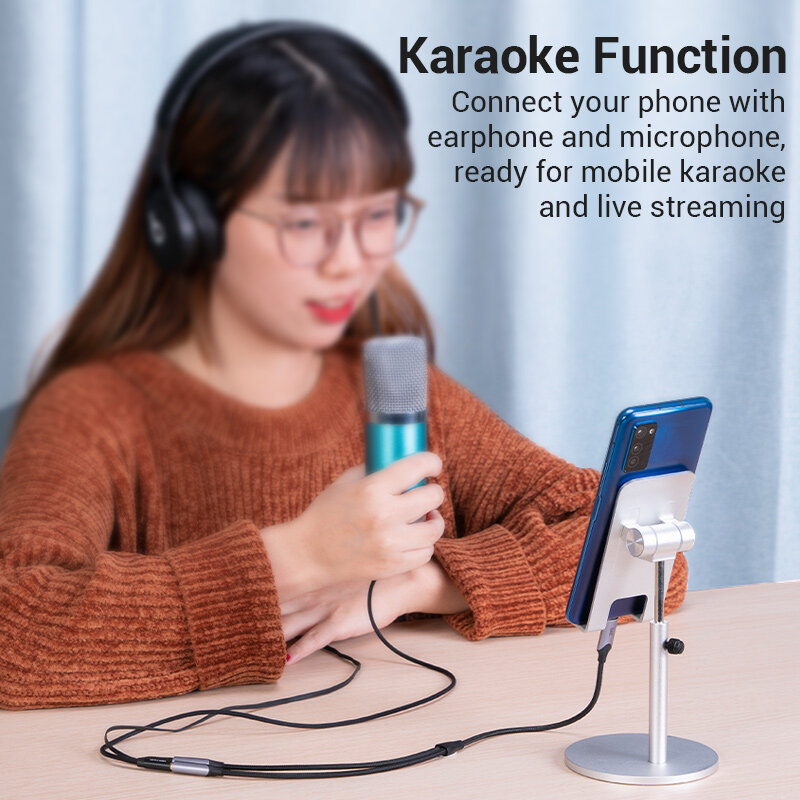 Vention usb c male to trs audiomic jack adapter type c to 3 5mm aux