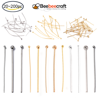 Beebeecraft 20-200 pc 304 Stainless Steel Ball Headpins Golden Stainless thumbnail