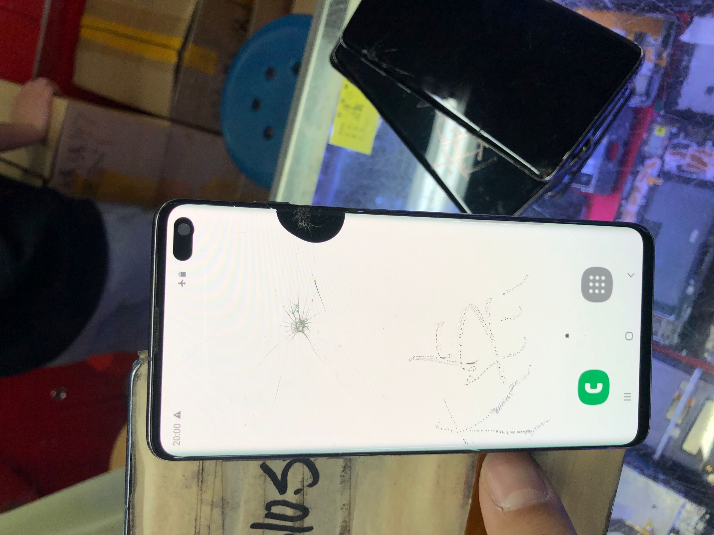 Bluesky dot and crack glass no line original lcd display for samsung galaxy s10 super amoled g973f lcd display touch screen digitizer （ not cellphone）