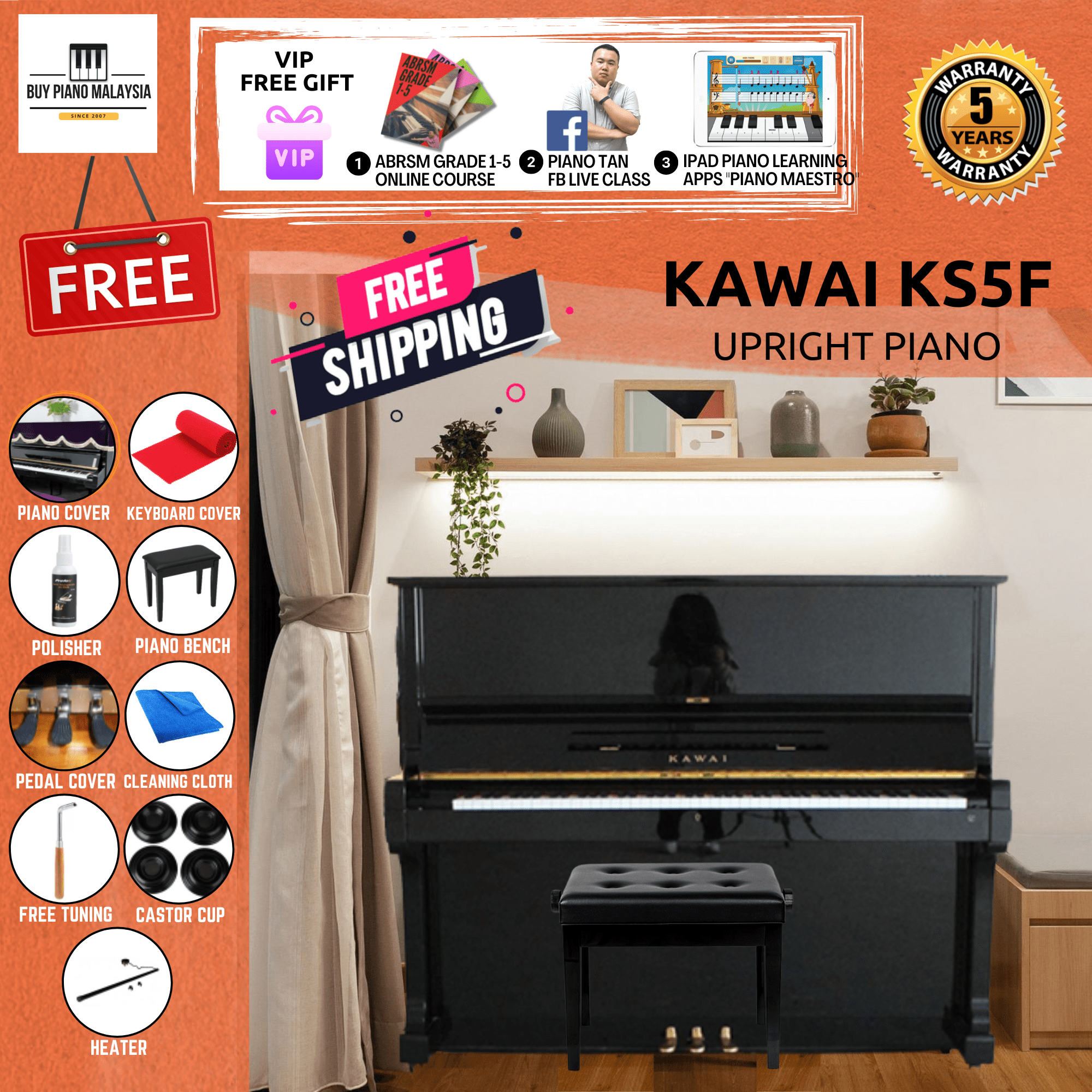 Kawai ks5f upright piano Lazada