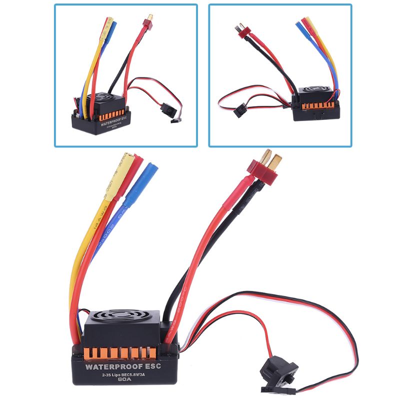 【Micheer】Brushless Động Cơ 1/10, Bộ Điều Khiển Tốc Độ Điện ESC Chống Nước 60A Cho Phụ Kiện RC
