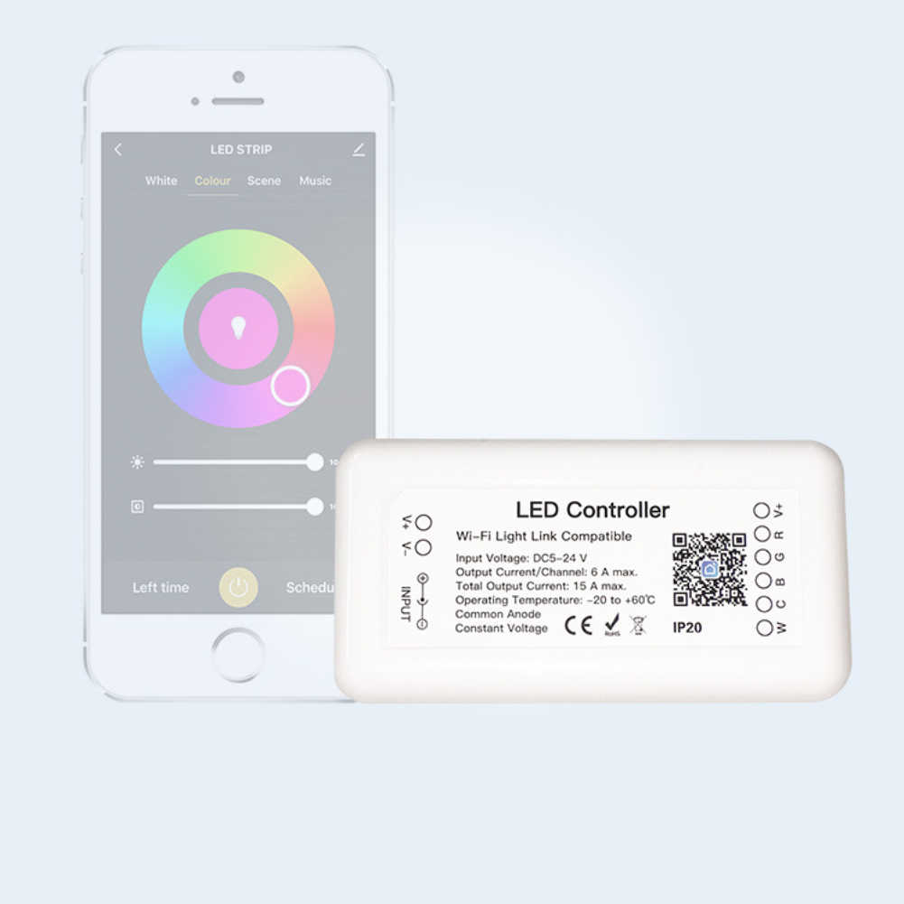 Wuli [Fast Delivery] Tuya wifi RGB+CCT LED Light Controller Control LED DC12-24V Controller Work