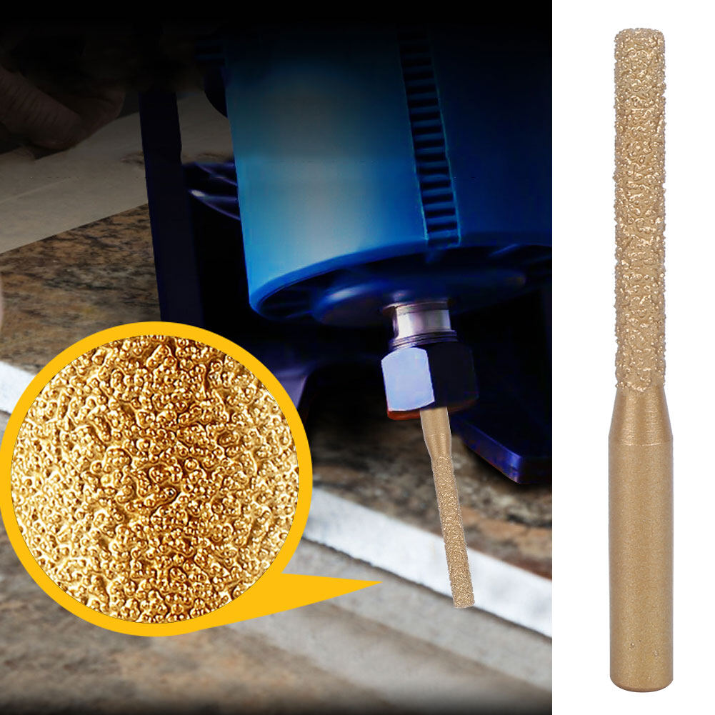 【Gold Certified】Mũi Phay Kim Cương Chân Thẳng Mạ Vàng Cho Đá Thạch Anh Đá Cẩm Thạch Đường May