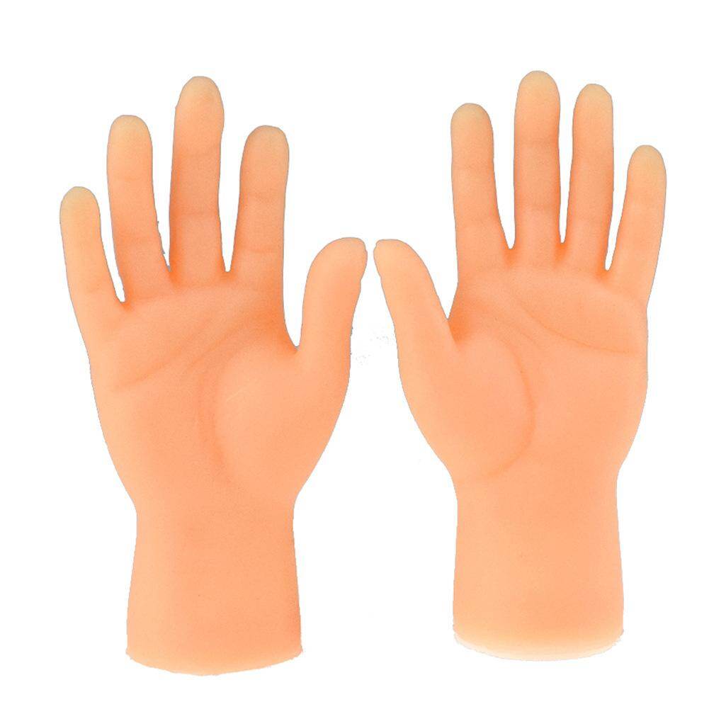 2 Mô hình bàn tay trái và phải loại nhỏ bọc ngón tay mang phong cách vui nhộn dùng làm đồ chơi múa rối cho trẻ em microgood - INTL