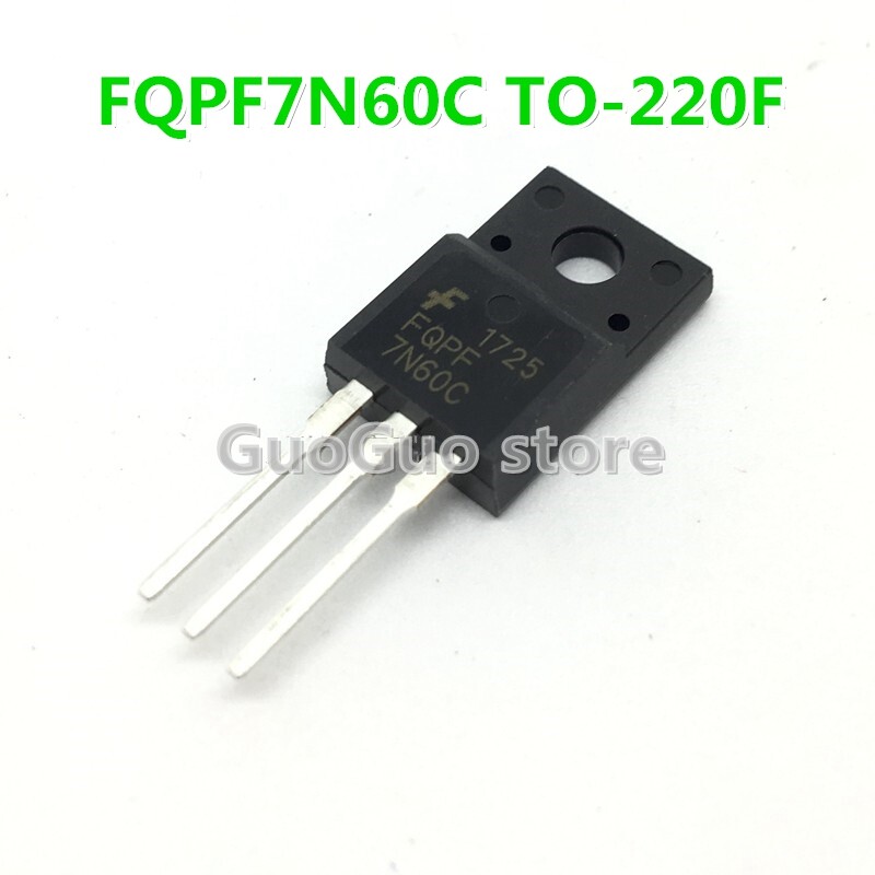 10Pcs Original FQPF7N60C TO-220F 7N60C 7N60 TO-220 7A/600V MOSFET ...