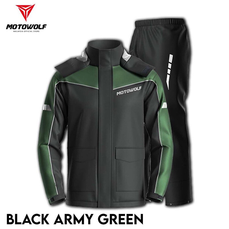 MOTOWOLF MDL0403B Night Reflection Raincoat Motorcycle Rider Baju