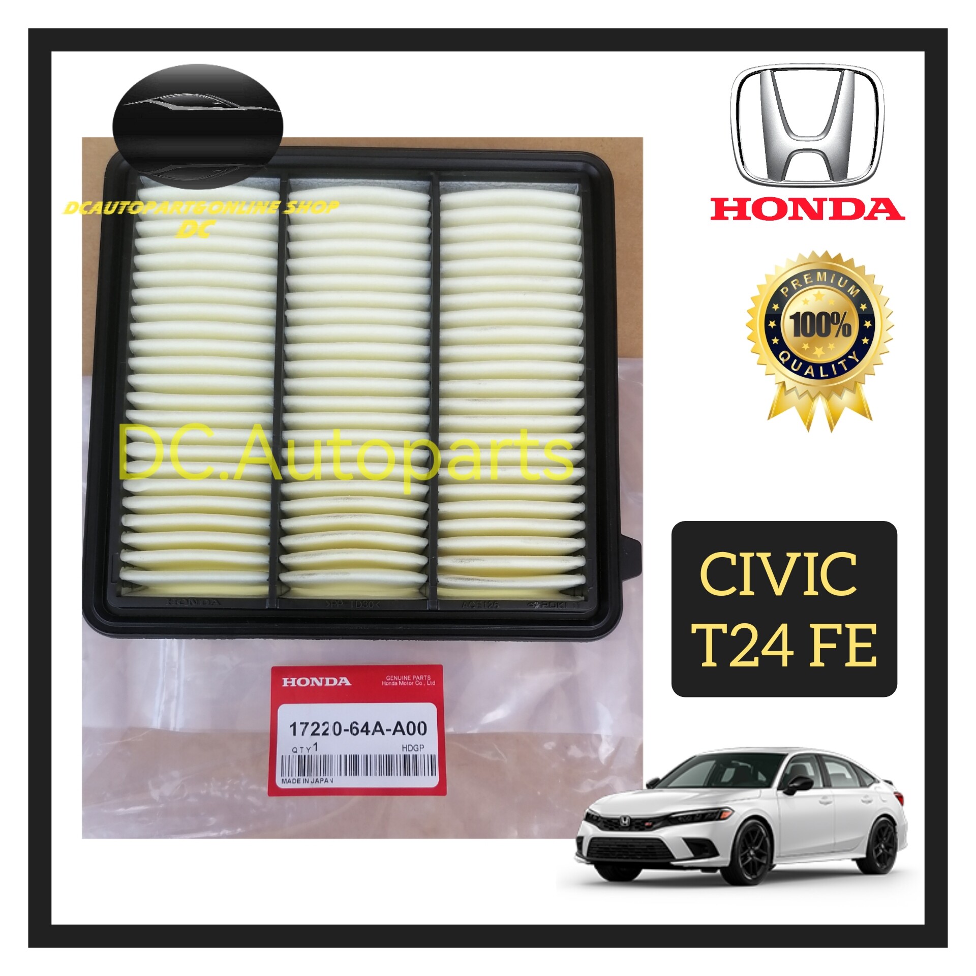 AIR FILTER GENUINE FOR HONDA CIVIC (20212022) (HONDA GENUINE PART) NDE