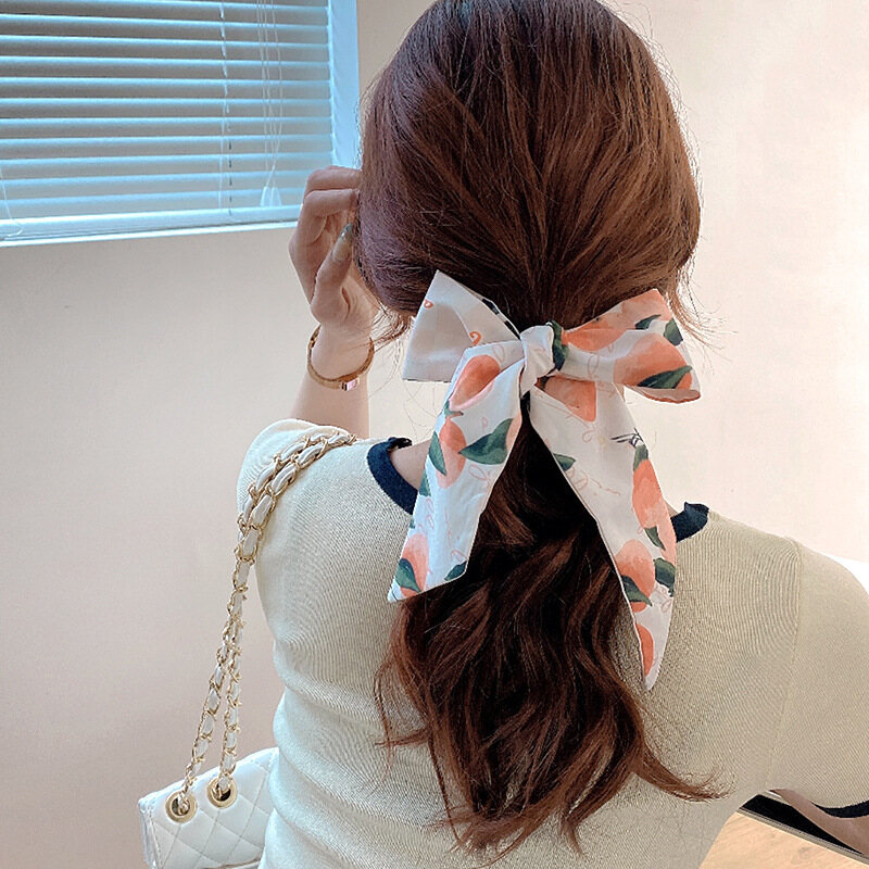 Silk Scarf Headband Female 2021 New French Headscarf Tied Hair Head Rope Streamer Headdress