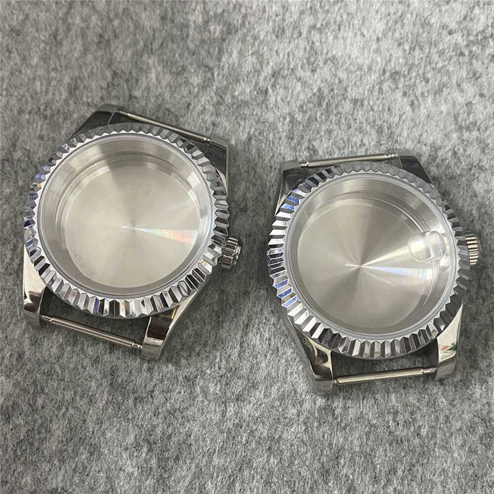 Log magnifying glass Sapphire case close bottom NH35 log 39mm close bottom stainless steel case Sapphire glass Suitable for NH35/36 movement