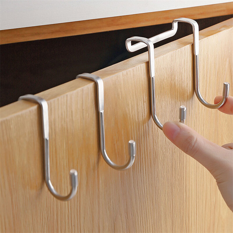 Stainless Steel Household Storage Hook S Kitchen Storage Hanging Hook Wardrobe Hanger Bathroom Storage Tool