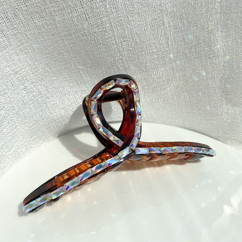Fashion Girls Women Hair Clips Korean ins Style Simplicity Temperament Grace Transparent Colorful Diamond Clip Shark Clip Go Out All-match Wash Face Indoors Student Maiden Headwear Hair accessories