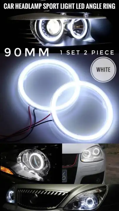 2pc Car Led Sport Light Fog Light Work Light Angle Ring Fog Light Halo Ring 90mm