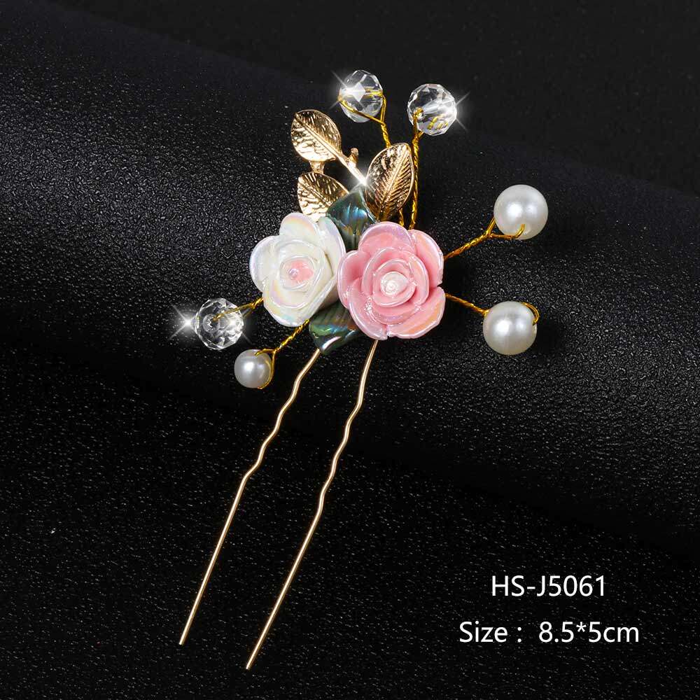 1/2/3/4 Pcs Wedding Jewelry Hair Pins Bridal Rhinestone Hair Pins Wedding Hair Clips Women Crystal Headpiece Gold/Silver Flower Leaves Wedding Hair Accessories Hair Jewelry