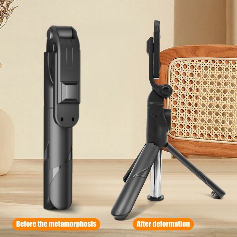 Retractable Selfie Sticks Tripod Stand Bluetooth Remote Control Rotatable Folding Wireless Selfie Rod Compatible with iPhone Samsung Xiaomi Phones
