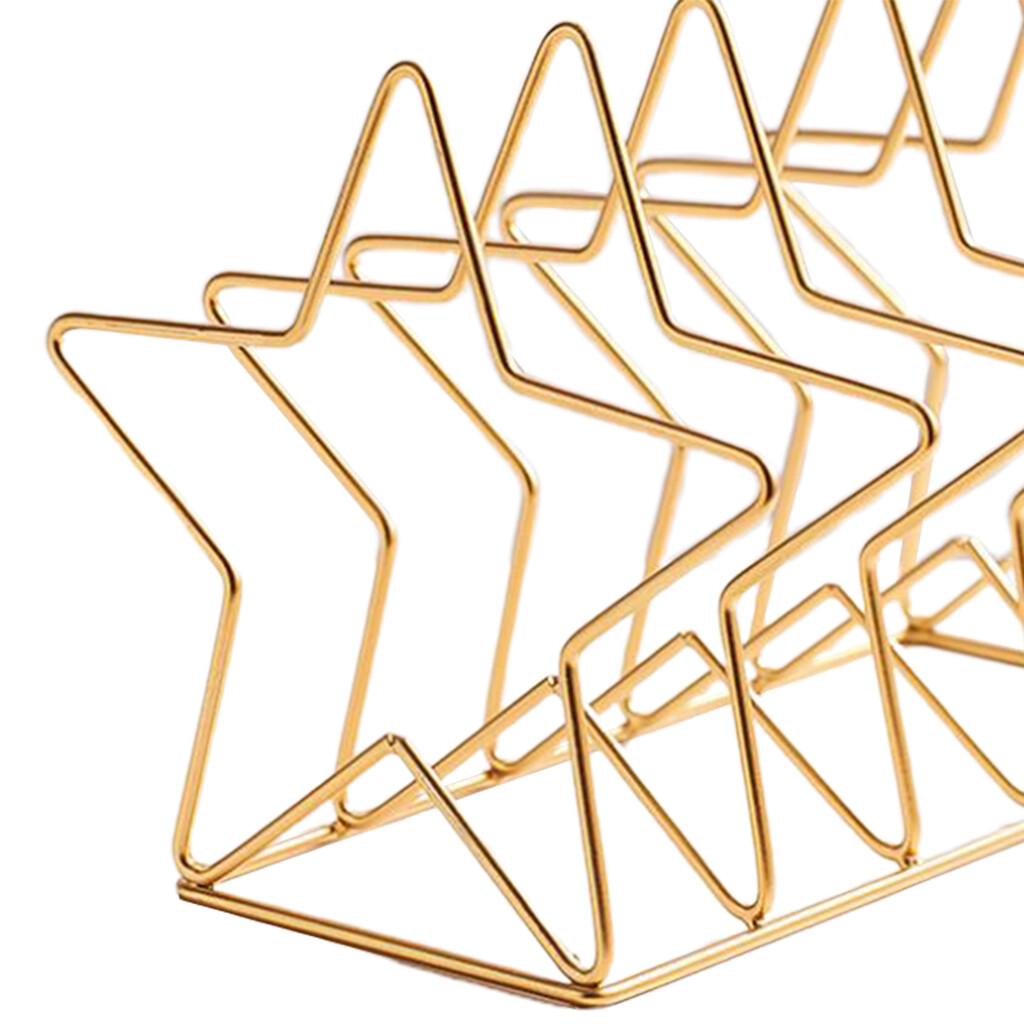 Blesiya Metal Five-Pointed Star Shape Desktop File Rack Magazine Organizer