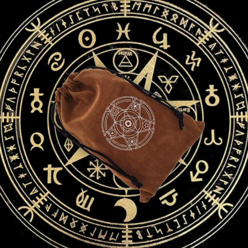 Tấm Trải Bàn Bói Toán Quả Lắc Tấm Lót Thẻ Bàn Thờ Runes Khăn Trải Bàn Trò Chơi Với Bàn Cờ Túi Đựng Tarots Túi Nỉ Dây Rút