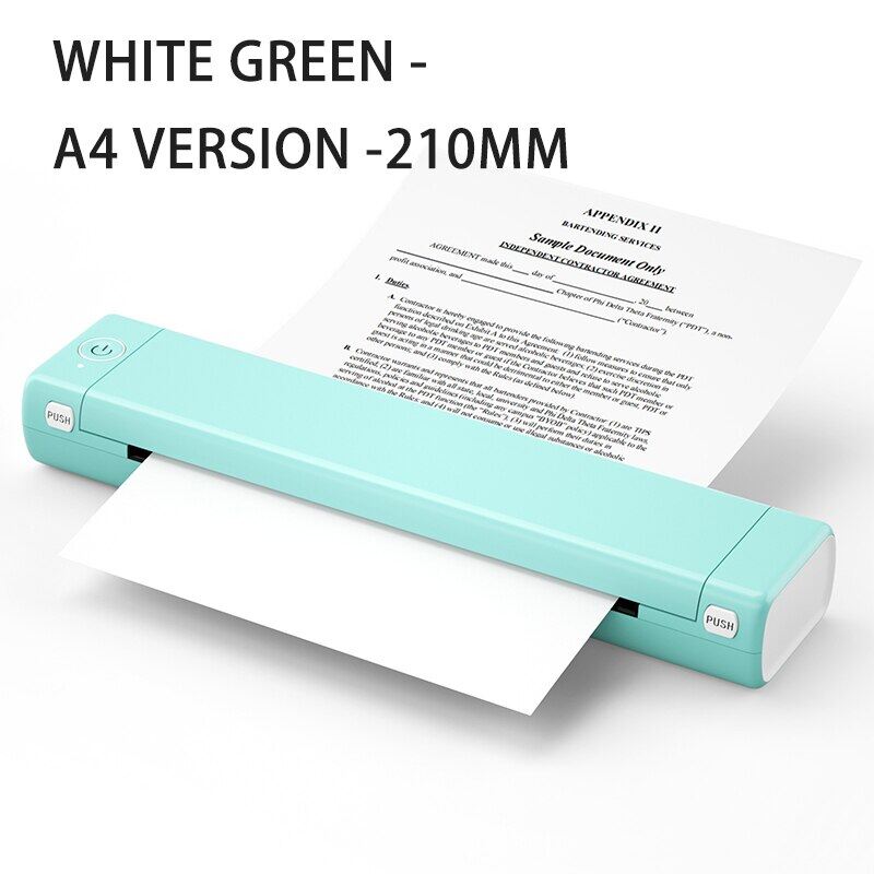 M08F Mini Homework Test Paper Inkless Office Portable A4 Thermal Error Printer Supports Thermal Paper 210/216MM