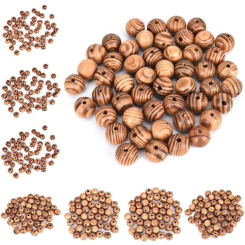 6/8/10/12/14/16/18mm Natural BurlyWood Brown Beads Wooden Round Bead Craft Supplies Wood