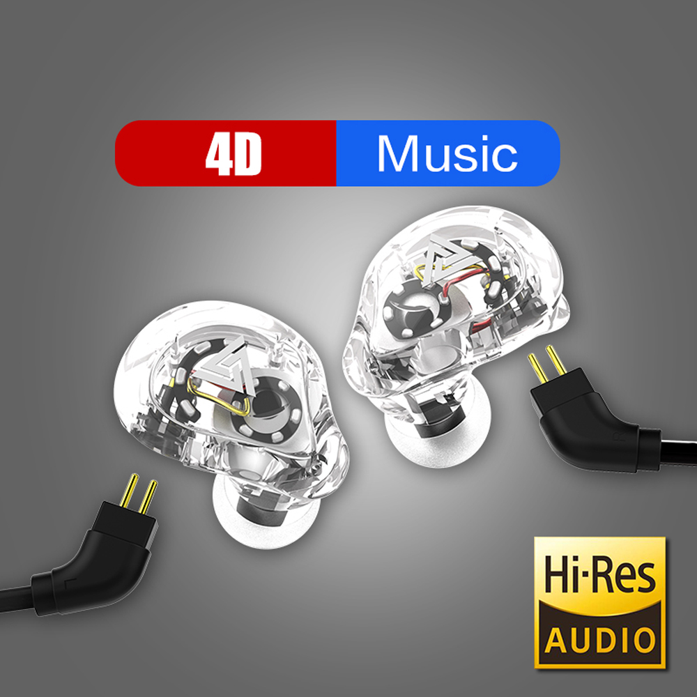 Docooler QKZ VK1 3.5mm Wired Headphones Double Moving Coil 4DD In-ear ...