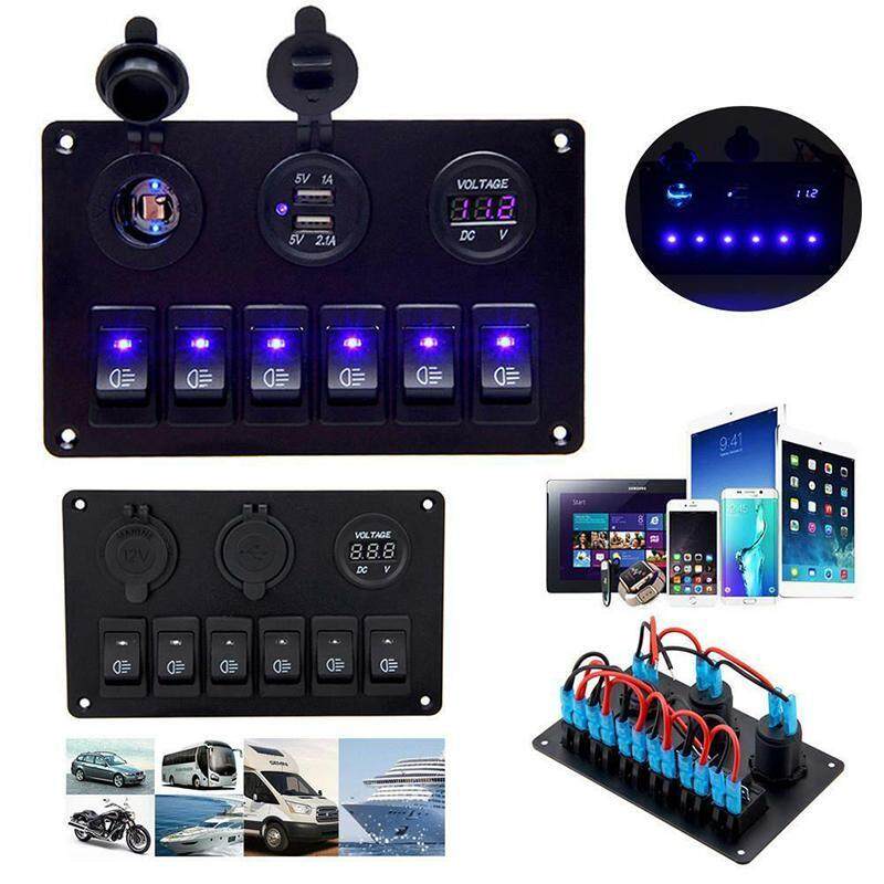Bảng Điều Khiển 6 Bộ ABCA Cho Xe Hơi, Thiết Bị Ngắt Mạch, Đèn LED Điều Khiển Công Tắc, Tàu Biển, Xe Tải