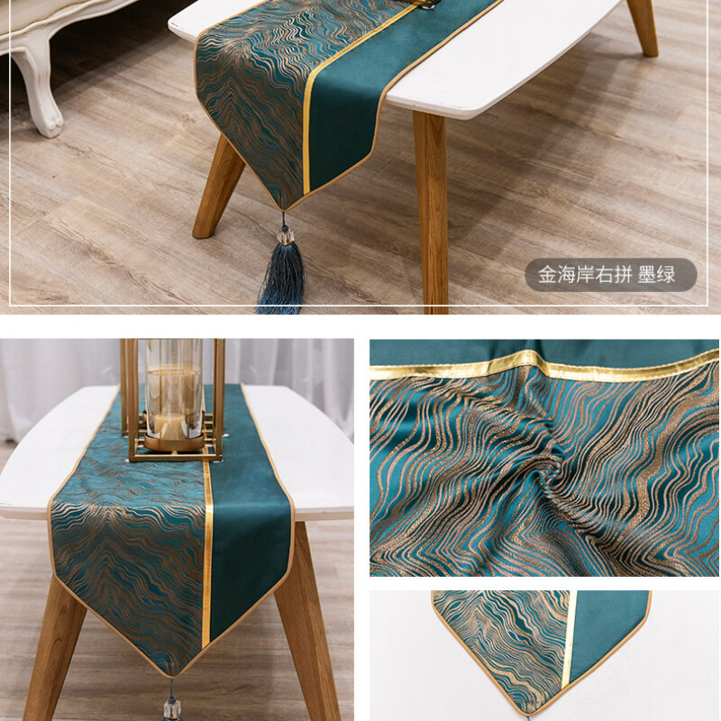 Luxury Table Runner Table Splicing European Jacquard Patchwork Gold Strip Bed Runner Table Flag Fashion Household Adornment Supplies Tea Coffee Table Cloth