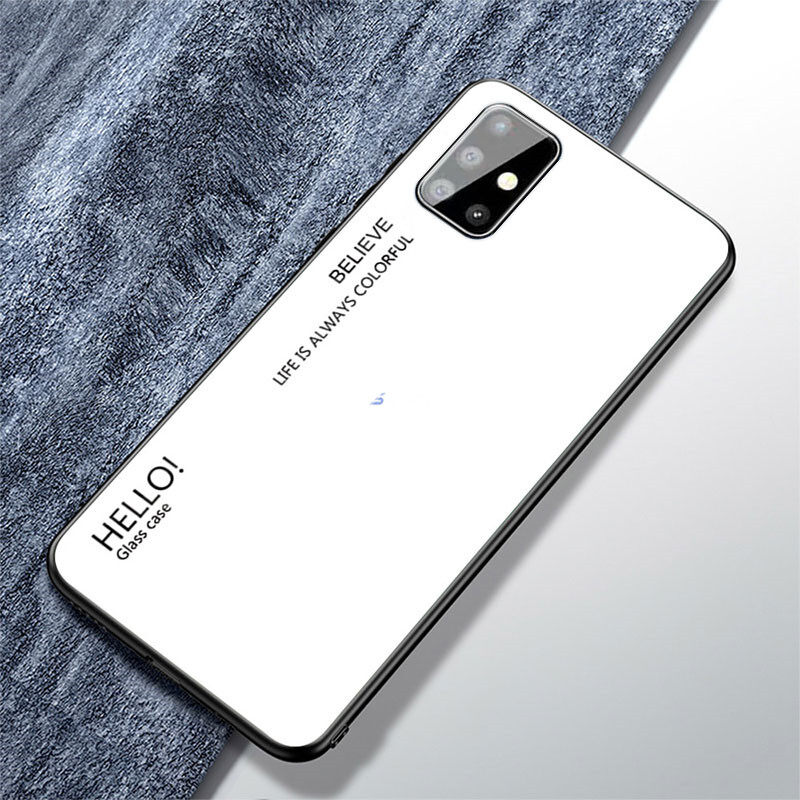 For Samsung Galaxy M51 Shockproof Gradient Tempered Glass Casing Protective Back Case Cover