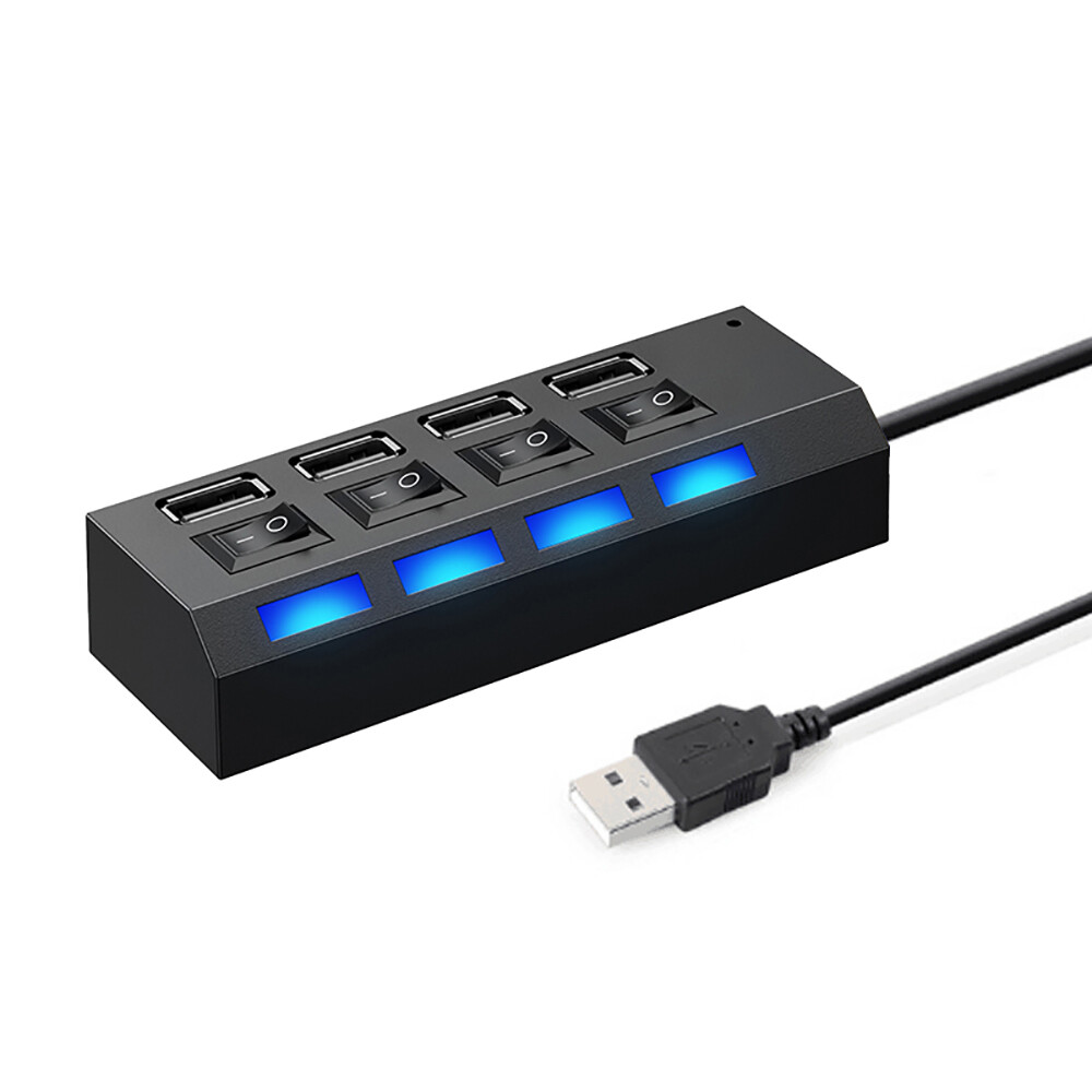 BOKEWU USB 2.0 HUB Multi USB HUB Splitter 4/7 Ports Multiple Expander USB Adapter with Switch for PC Laptop