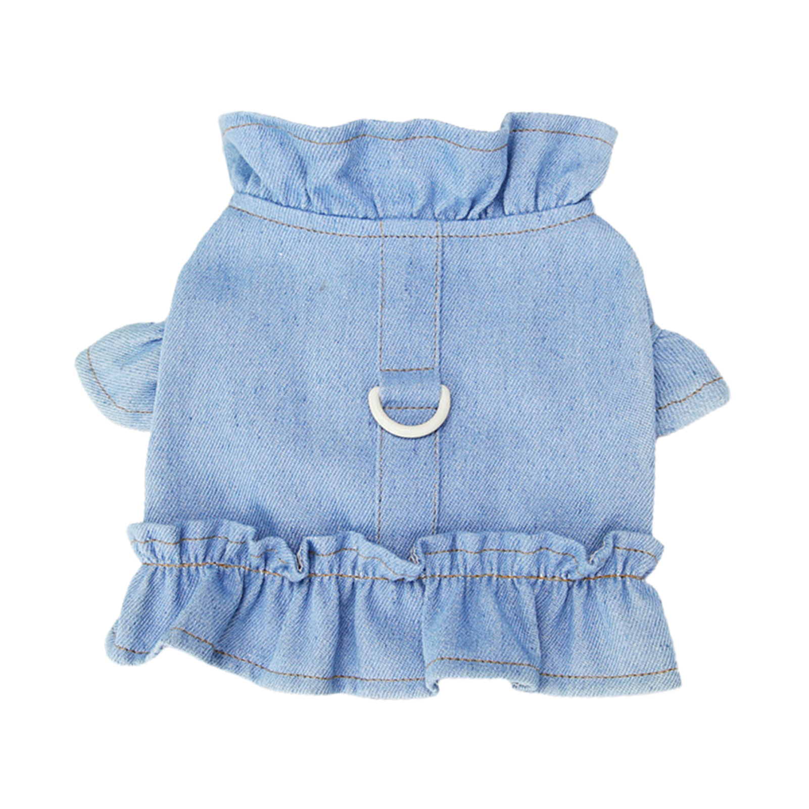 Aixuexi Pet Vest Ruffle Hemming Bowknot Decor Traction Ring Pullover Type Comfy Dog Clothes for Summer Pretty Pet Blouse