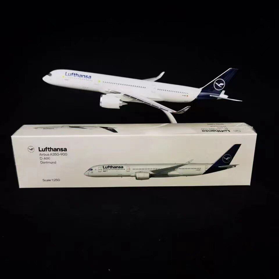 1:250 27Cm Plastic Air Germany Lufthansa Airbus 350 A350 Airlines Airways Aircraft DIY Assembled Assembly Airplane Model Plane