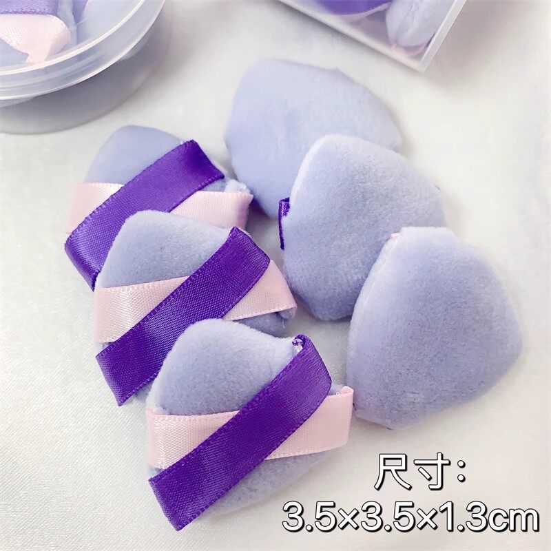Dorisna Mini Triangle Flocking Powder Puff Velvet Finger Makeup Sponge Compact Setting Powder Blusher Powder Puff