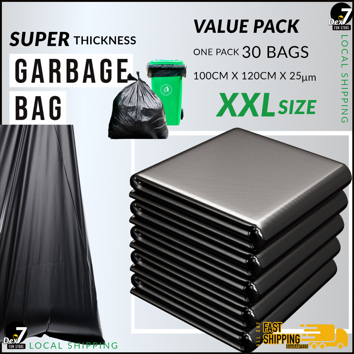 HEAVY DUTY] XXL size Garbage bag Plastic Bag Extra Thickness