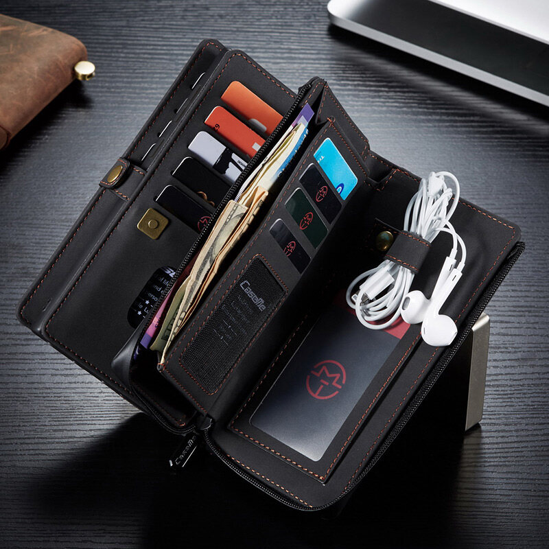 For Samsung Galaxy S20 Note20 S21 Ultra Note10 Plus A51 A71 Multifunction Genuine Leather Wallet Phone Bag Removable Case Cover