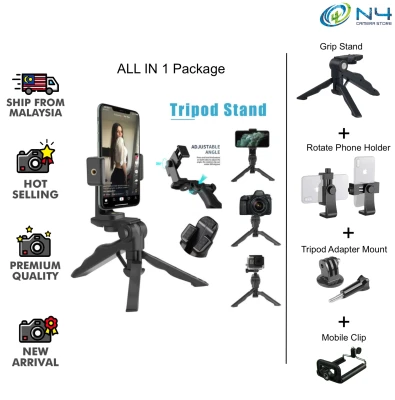 360° Adjustable Pistol Handgrip and Tabletop Tripod Compatible with GoPro Camera Stand Holder for Gopro Phone DSLR