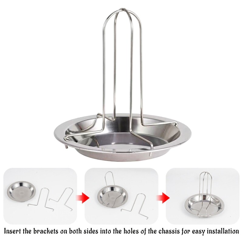 Vertical Roaster Chicken Holder, Vertical Roaster Chicken Holder Folding Roaster Chicken Holder with Drip Pan for Oven