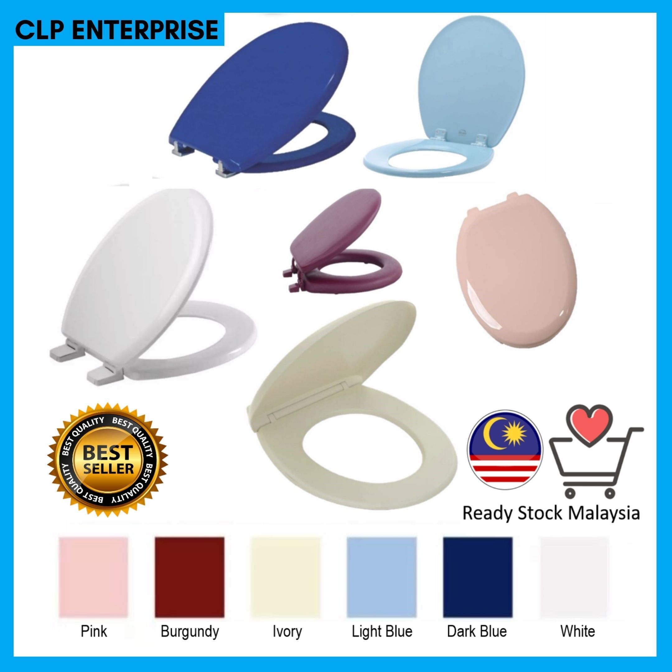 light blue toilet bowl