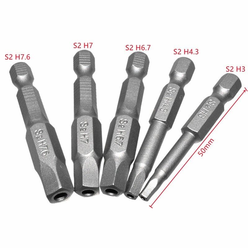 Toolstar Đầu Tua Vít 5 Chiếc Bộ Chất Lượng Ngũ Giác Thiết Bị 50Mm Có Lỗ
