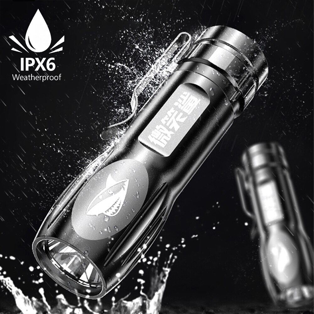 Đèn pin mini đèn báo nguy có thể sạc lại ánh sáng mạnh đèn lồng cắm trại usb đèn pin mạnh mẽ Nhật Bản ban đầu torchlight mạnh mẽ tourch ánh sáng siêu đèn pin sáng xách tay spotlight đi xe đạp ngoài trời đèn pin đi bộ đường dài cầm tay nhẹ đèn pin